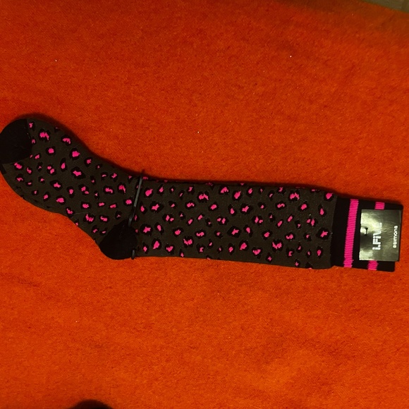 Leopard and stripes jacquard merino wool blend thermal socks made in Italy NWT - Picture 5 of 8